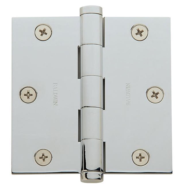 Baldwin 1035260I Square Corner Hinge, Polished Chrome