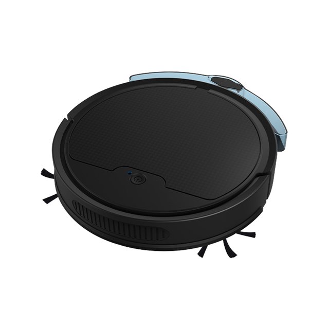 Robot Aspirador Barredora eléctrica Tanque de agua de 135 ml Accesorios para el hogar anticolisión (Negro)