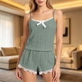 thumbnail image 2 of MEZZALL Women Pajama Two Piece Sleepwear Lace Camisole Tops With Shorts Outfits Soft Breathable Summer Loungewear Trendy Pjs, 2 of 4