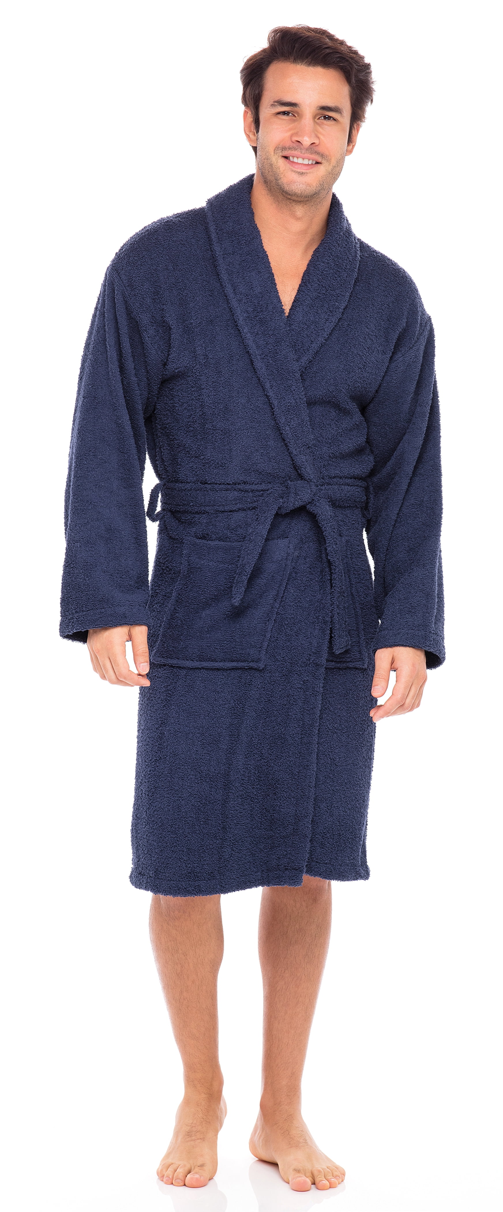 Skylinewears - Men’s Luxury Robe 100% Cotton Terry Robe Shawl Collar ...