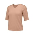 thumbnail image 6 of Soft Wool Blend V-Neck Sweater for Women 2025 Spring Fashion Short Sleeve Top Thin Knit Business Casual Pullover Camel XL, 6 of 8