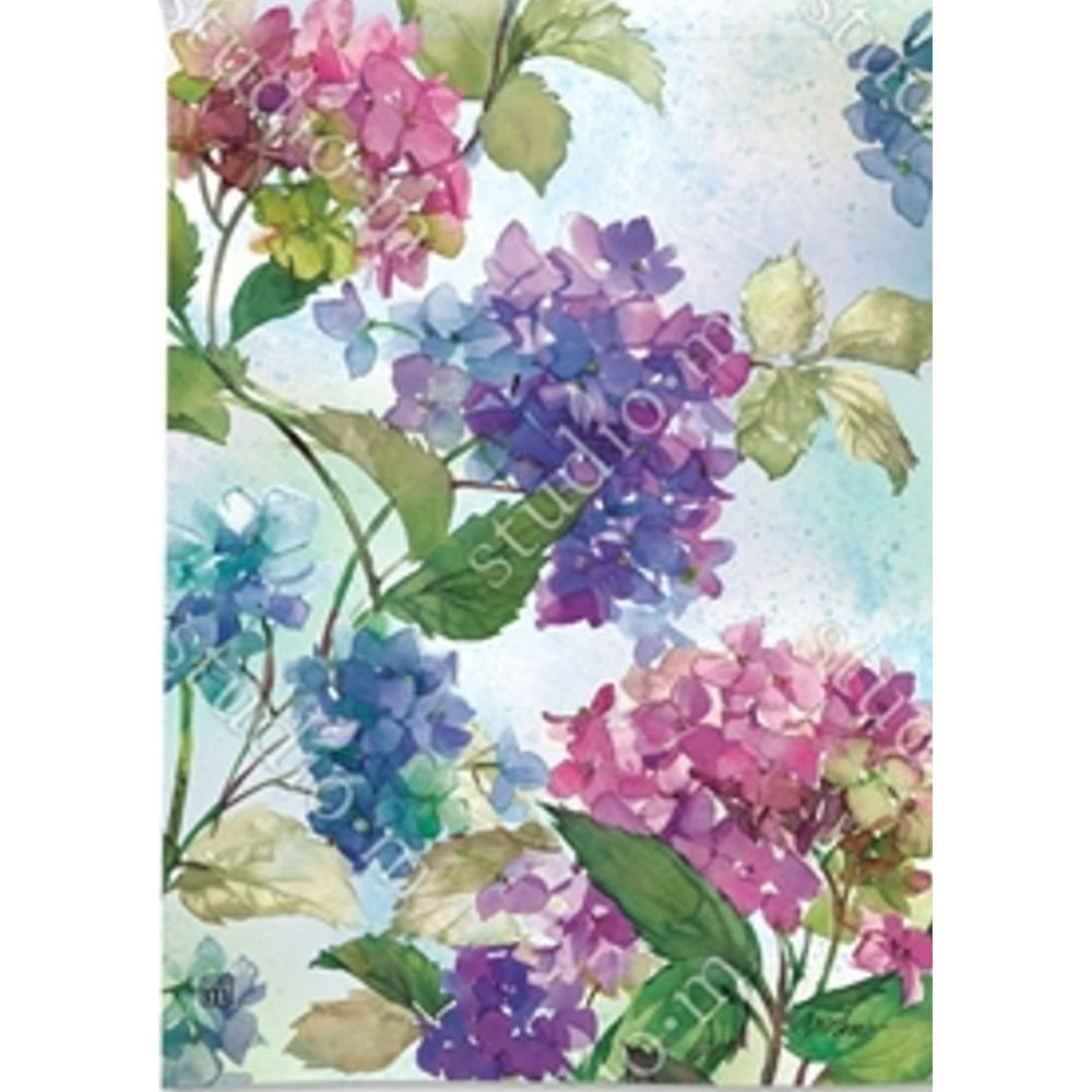 BreezeArt Hydrangeas Garden Flag 31480, Licensed Artwork by Gail Flores