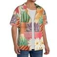 thumbnail image 4 of Easygdp Succulent And Cactus Men's Casual Short-sleeved Shirt with Pocket and Button Suitable for Beach Vacation Leisure - 3X-Large, 4 of 7