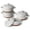 Khaki Grey, variant on Khaki Grey Mini Ceramic Cocotte Set of 4, 12 Oz Oven-Safe Baking Dishes with Lids and Handles