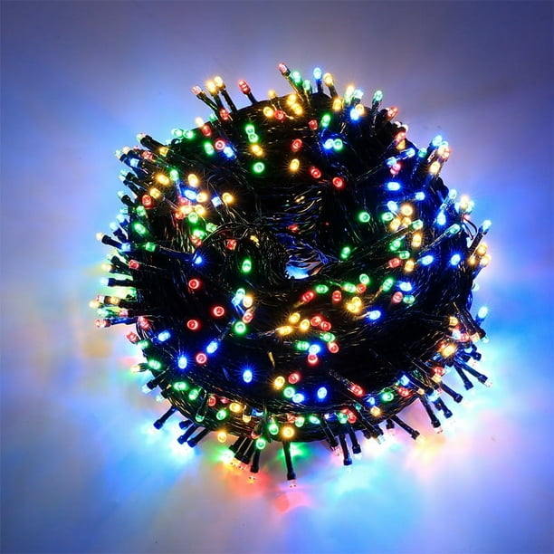 Cadena de luces LED solares para fiestas, cadena de luces navideñas, cadena de luces decorativas para patio, iluminación exterior, cadena de luces impermeable