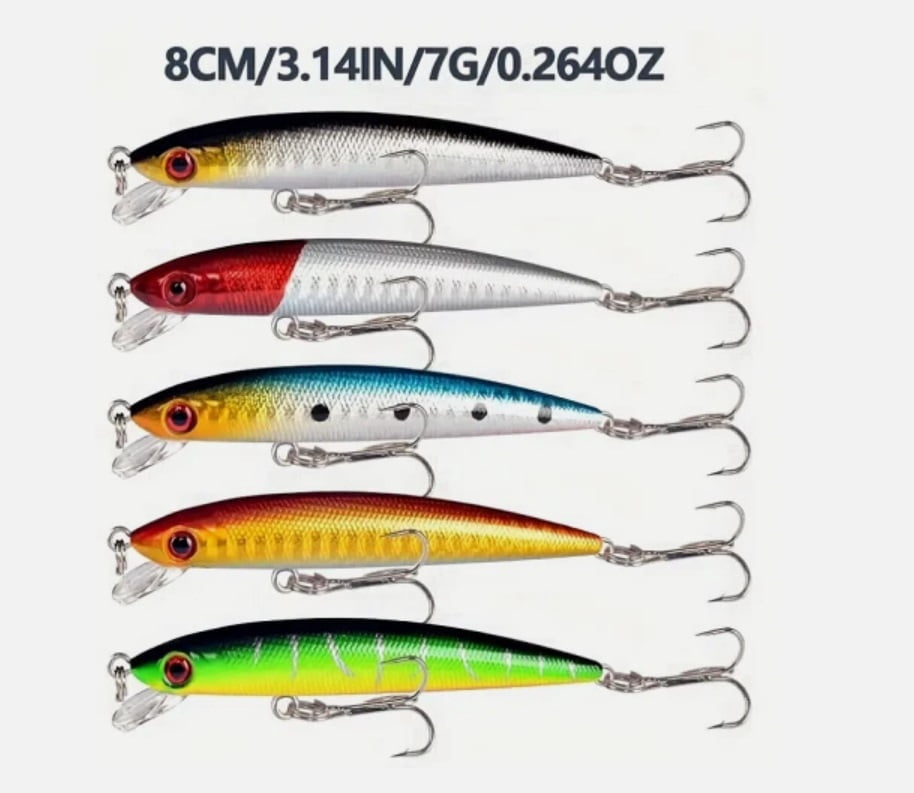 56PCS Mixed Fishing Lures Set Bionic Minnow Hard Artificial Bait Crankbait Kit for Bass Trout Freshwater Fishing