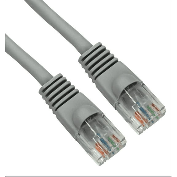 1ft Cat6 UTP 550MHz Copper Patch Cable Category 6 Unshielded Twisted Pair Snagless Network Internet Cord Molded Boots Gray
