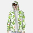 thumbnail image 3 of Pofeuu Kawaii Avocado Print Sun Protection Outdoor Lightweight Full Zip UV Cooling Hoodie Long Sleeve Summer Clothing for Outdoor Hiking-Medium, 3 of 5