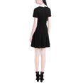 thumbnail image 6 of MODA NOVA Juniors Peter Pan Contrast Collar Short Sleeves Flare Dress XS Black, 6 of 6