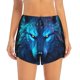 thumbnail image 2 of Balery Futuristic Blue Light Wolf Pantalones cortos deportivos para mujer con forro y dos bolsillos, elásticos, para entrenamiento, gimnasio, yoga-Medium, 2 of 7