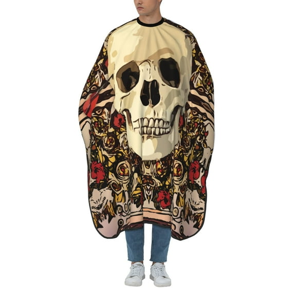ZICANCN Hair Cutting Cape for Adults, Rose Skull Heart Arrow Pattern Cape Salon Barber Cape for Hair Stylist Shampoo Capes Waterproof 55x66 IN