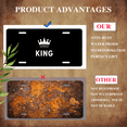 thumbnail image 5 of 1 Pcs Durable License Plate Covers & Frames, KING LOGO For Decorative Front, Waterproof For Decoration Aluminum License Plate Covers & Frames Cover For Men Women, 12" X 6", 5 of 6