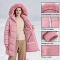thumbnail image 6 of Winter Coats for Women Quilted Winter Jacket Windproof Puffer Parka Coat, Pink 2XL, 6 of 8