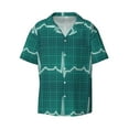 thumbnail image 5 of Picia ECG Wave Men's Linen Shirts Short Sleeve Cuban Beach Shirts Casual Shirts Button Down Shirt for Men Beach Summer Wedding Shirt-4X-Large, 5 of 7