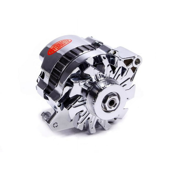 Powermaster 178021 GM CS130 Delco Alternator 105A w/ V-Belt Pulley 1-Wire Chrome