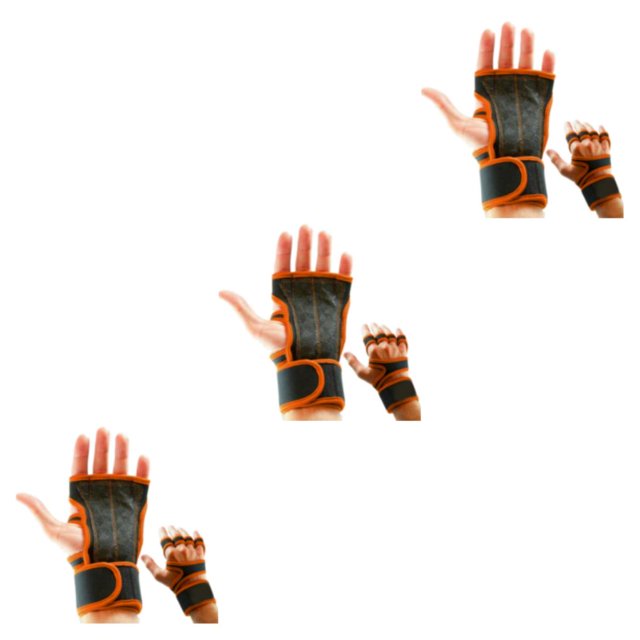 maskred 2pack/lot Stay Comfortable And Secure With Durable Weight Lifting Gloves Orange L 3Set