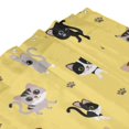 thumbnail image 4 of Shower Curtain, Cute Cat Cartoon Style Yellow Waterproof Fabric Plastic Shower Curtain, Drying Fast Bathroom Curtain with 9 Buttonholes, Ruffle Shower Curtain 60x72in, 4 of 8