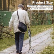 Yescom Medical Portable Folding Walking Stick with Seat Four Legged Travel Hiking Cane Chair Stool Eldely Care Aid