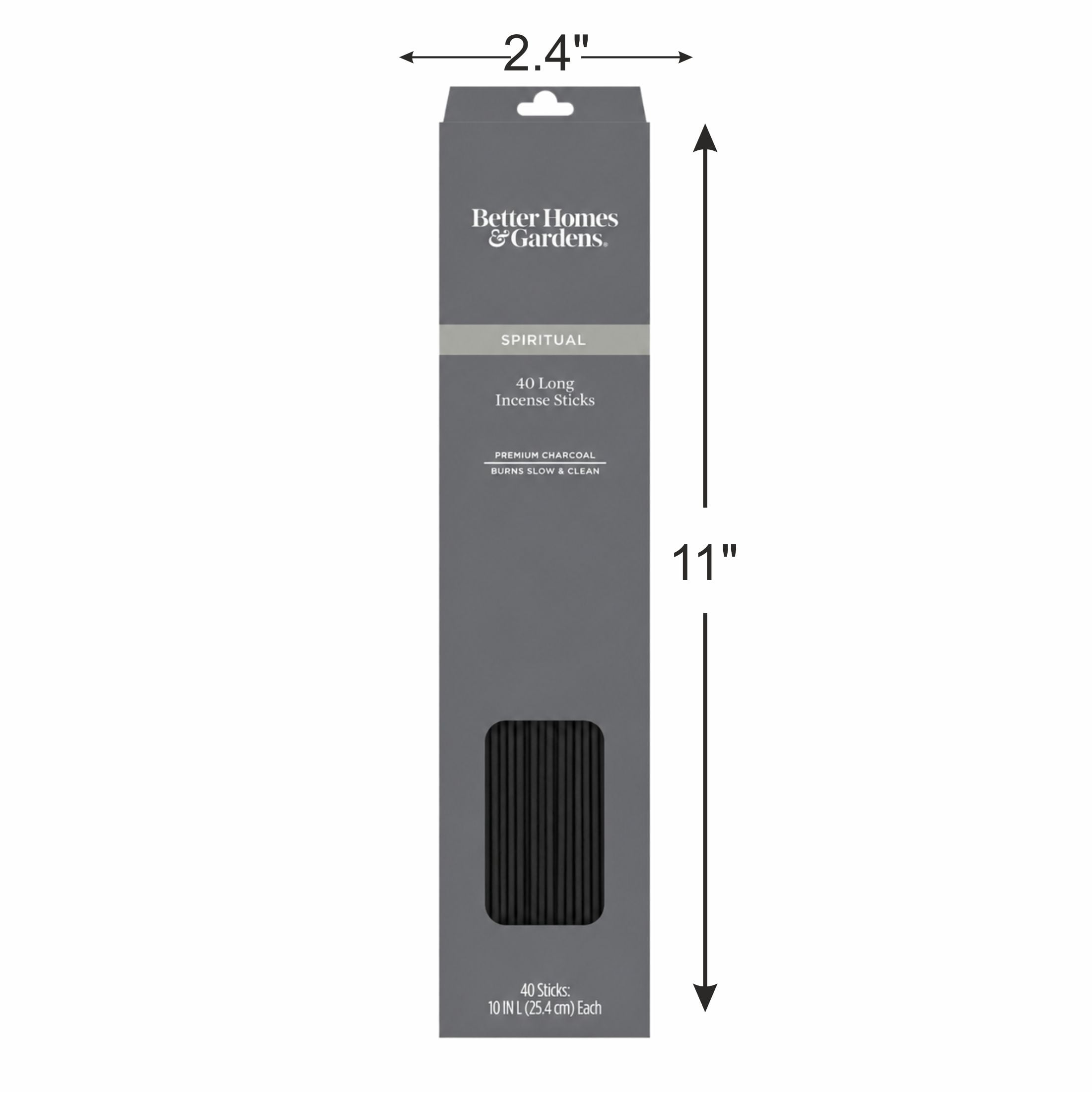 (3 pack) Better Homes & Gardens 10” Premium Charcoal Incense Sticks, Spiritual, 40 Pack