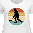 thumbnail image 4 of Inktastic Hockey Player Retro Sunset Women's Plus Size T-Shirt, 4 of 5