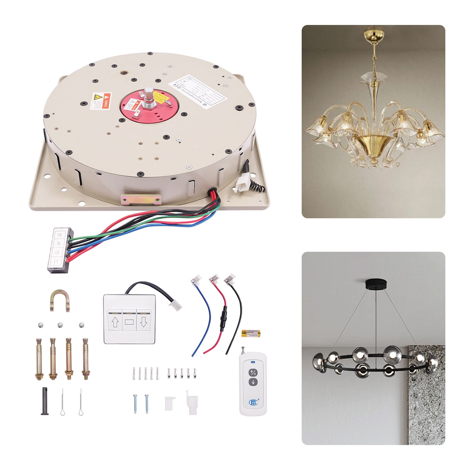 110lbs Electric Chandelier Hoist Lifter Pendant Lamp Lifting Hoist System 50kg for Villas, Living Rooms