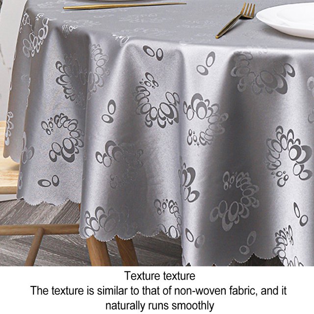 Becaristey Tear-resistant Round Oilcloth Tablecloth For Easy Cleaning And Durability Wide Application PU Beige 120cm 1Set
