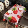 thumbnail image 2 of Red Strawberry Plants Fruit Pink Pattern Rectangle Tablecloth 60"x120",Waterproof Polyester Rectangle Table Cloth, Wipeable Spillproof Polyester Tablecloth for Dining, Camping, Indoor and Outdoor, 2 of 6