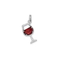 thumbnail image 4 of Synthetic Red Cubic Zirconia (CZ) Wine Glass Charm Pendant Necklace in Sterling Silver for Women, 4 of 6