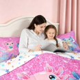 thumbnail image 4 of Homewish Cartoon Axolotl Twin Comforter Sets for Kids Girls, Pink Glitter Stars Bedding Set, Colorful Stars Reversible, 2-Piece 1 Comforter and 1 Pillowcase, 4 of 6