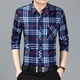 thumbnail image 3 of Camiseta informal para hombre camisa a cuadros de manga larga para hombre cómoda de ajuste regular con botones para citas para el hogar para el trabajo ANGGREK  Otros, 3 of 7