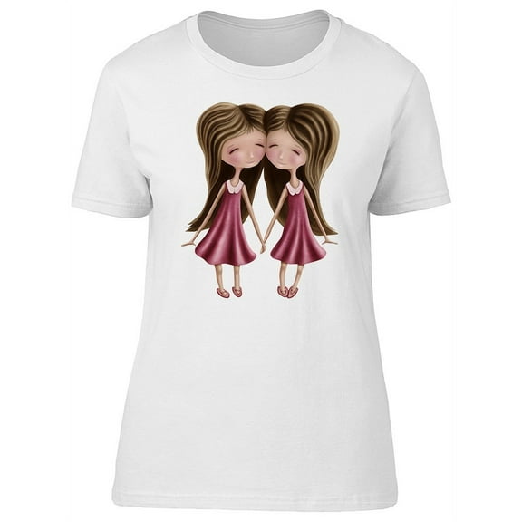 Cute Gemini Girl Zodiac Cartoon T-Shirt Women -Image by Shutterstock, Female x-Large