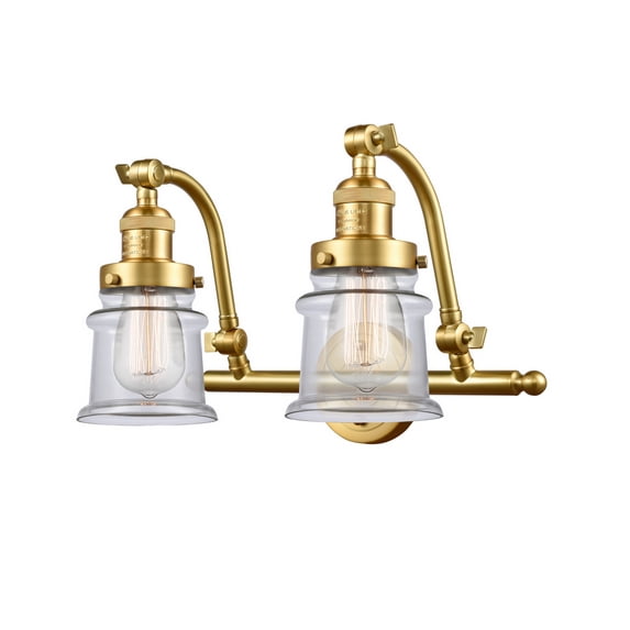 Innovations 515-2W-SG-G182S-LED Small Canton 2 Light Bath Vanity Light part of the Franklin Restoration Collection, Satin Gold