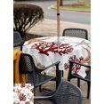 thumbnail image 5 of Outdoor Tablecloths with Umbrella Hole & Zipper, Brown Starfish Coastal 54x54 Inch Square Tablecloths, Coral Nautical Summer Ocean Waterproof Table Cloth, Patio/Pool/Picnic Table Covers, 5 of 8