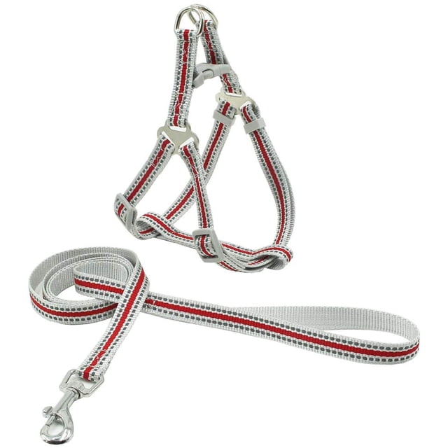 Dog Harness Vest, Adjustable Reflective Pet Dog Harness Vest Leash Nylon Walking Traction Rope, Leashes for Puppy Red S