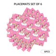 thumbnail image 2 of Placemats Set Of 4 / 6, Pink Cartoon Cute Horse Rainbow Placemats For Dining Table Indoor/Outdoors Heat Resistant Washable Placemats 18" X 12", 2 of 8