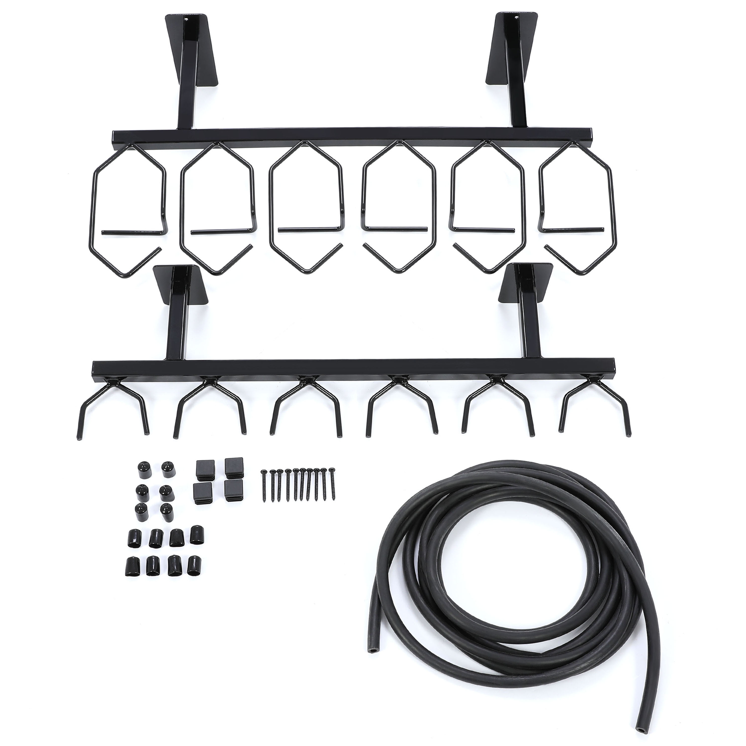 Kojem Vertical 6-Slot Storage Wall Mount for Rifles/Shotguns, Steel Black, 150 lb