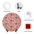 thumbnail image 4 of Yiaed Retro 70s 60s Hippie Flower Print Bone China Decorative Plate Ceramic Dinner Plates Art Crafts with Display Stand-7in, 4 of 6