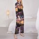 thumbnail image 3 of Fotbe Starry Night Purple Irises Conjunto de Pijama de Manga Larga para Mujer con Estampado, Ropa de Dormir de 2 Piezas, Conjunto de Casa Suave y Cómodo con Bolsillos-XX-Large, 3 of 7
