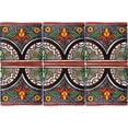 thumbnail image 3 of 4.2x4.2 Black Arc Talavera Mexican Tile, Set of 9 pcs, 3 of 3