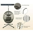 thumbnail image 3 of Bifanuo Indoor Home Outdoor Swing Egg Chair with Stand, Patio Wicker Hanging Egg Basket Chair with Soft Cushion UV Resistant 350LBS Capacity for Patio Backyard, 3 of 5