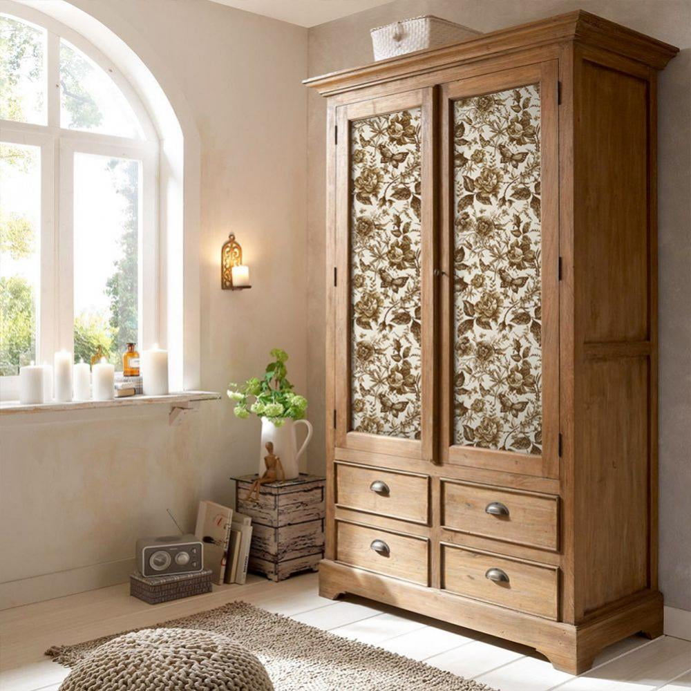 FYCONE Vintage Floral Vintage Wallpaper Peel-and-Stick Removable Wall Sticker for Livingroom Bedroom Kitchen Bathroom,15.7"x 98.4"