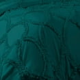 thumbnail image 4 of DNG Creations 1 Piece Ruffle Ribbon Design Comforter ( Oversized Super King Size ) Ultra Soft All-Season 550 GSM 800 Threads Count,100% Egyptian Cotton - Solid Teal Colour, 4 of 5