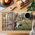thumbnail image 2 of Farmhouse Animals Placemats Set of 12 Country Cows Sheeps Roosters Farm Place Mats Indoor Wipeable Table Mats Washable Cloth Dining Table Placemats for Kitchen Holiday Party Home Decor 13x19 Inch, 2 of 9