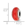 thumbnail image 2 of Reflection Beads QRS2263 Sterling Silver Red Italian Murano Glass Bead - Antiqued & Polished, 2 of 4