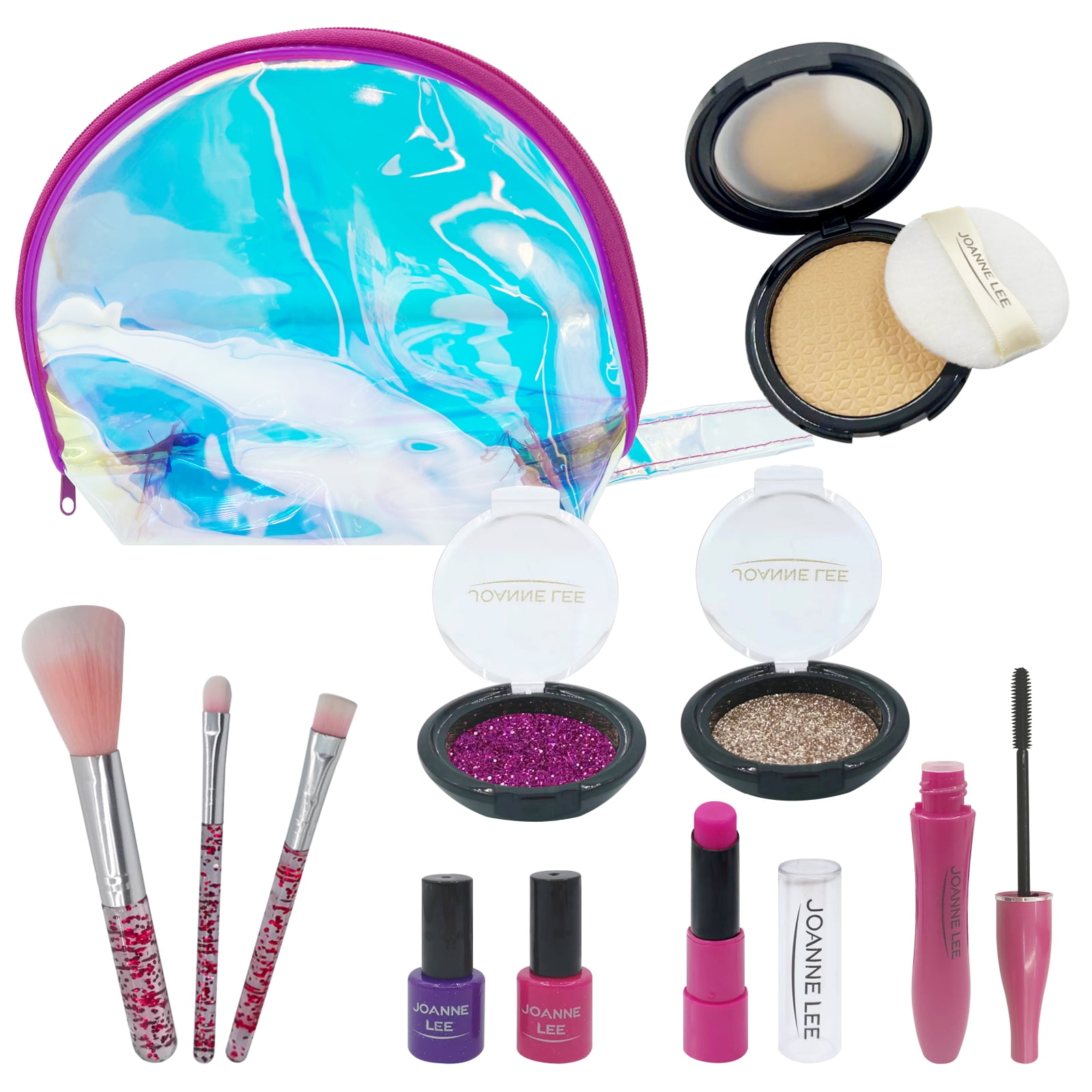 Kids Makeup Kit with Cosmetic Bag, Fake Makeup Toy & First Play