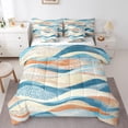 thumbnail image 1 of YST Geometric Wave Comforter Set 7-Piece Modern Abstract Art Bedding, Twin Size, 1 of 4