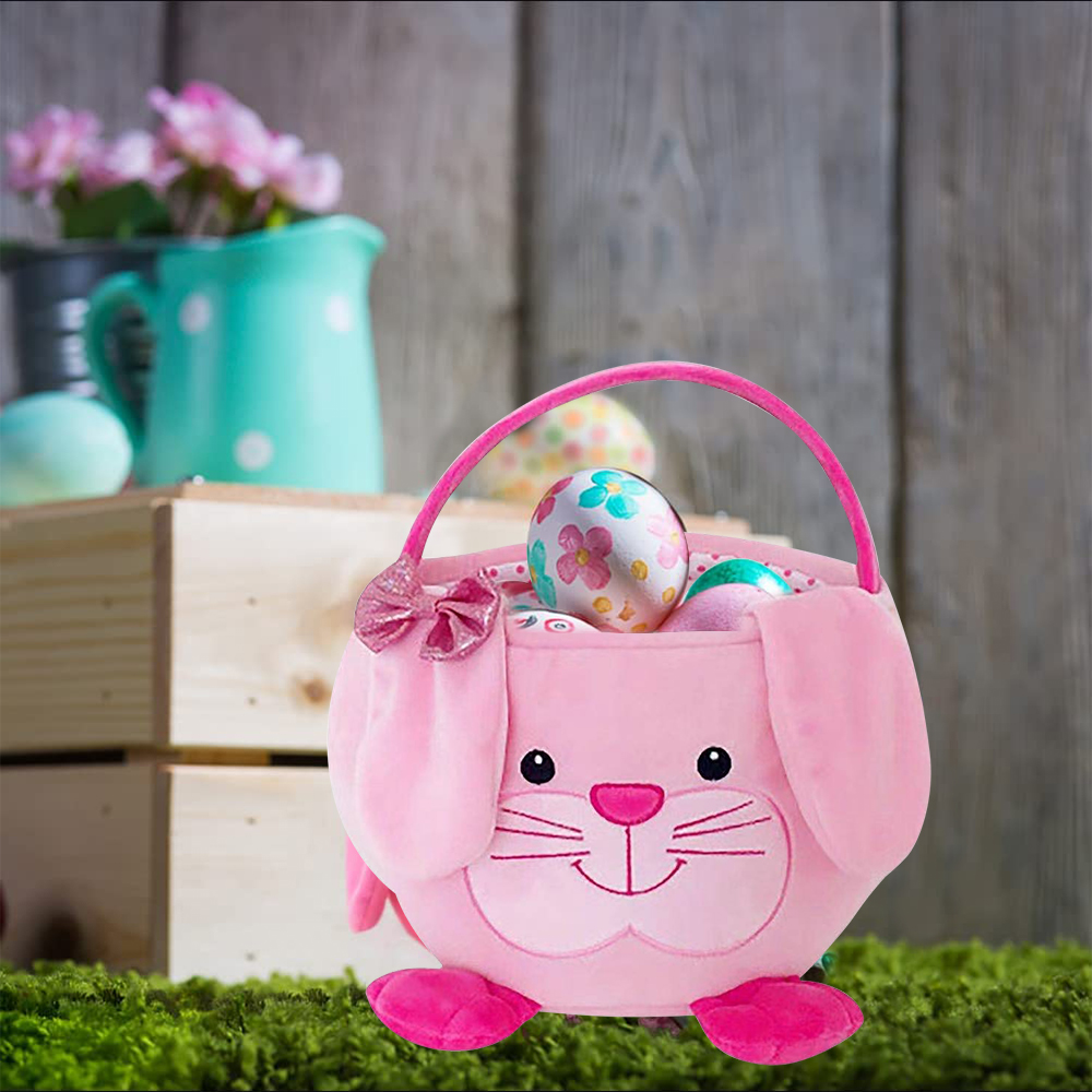 Movsou Easter Bunny Basket, Suitable for Girls and Boys Easter Party Gift Pink - image 5 of 8