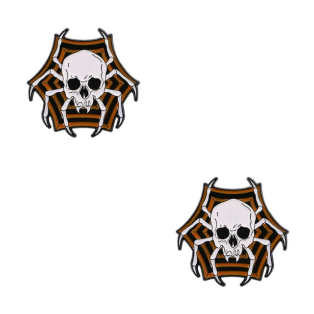 Baohd 1/2/3/5 Exquisite And Fashionable Halloween Enamel Pin Brooch Gift For Gothic Jewelry Enthusiasts And Alloy Spider Skeleton 2PCS