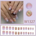 thumbnail image 2 of Purple Press on Nails Medium Square Fake Nails French Tip with Glitter Design Rhinestone Glue on Nails Glossy Full Cover Artificial Acrylic Stick on Nails for Women Girls Manicure 24Pcs MJ 16 1 Fl Oz, 2 of 4