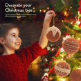 thumbnail image 4 of 12Pcs 3.15 Inch Brown Red Christmas Ball Ornaments, Flocked Velvet Shatterproof Baubles, Hanging Holiday Tree Decor for Home, 4 of 7